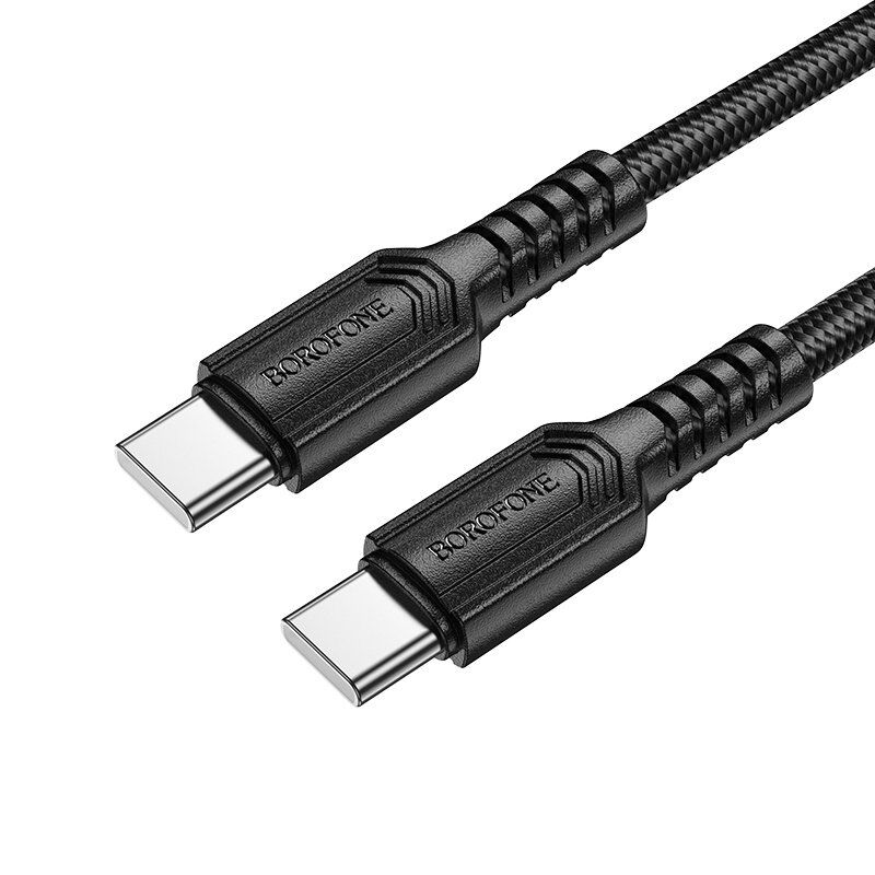 USB-C кабель BOROFONE BX116 Type-C - Type-C Certain 60W, 3A, 1 метр, чорний USB-C кабель BOROFONE BX116 Type-C - Type-C Certain 60W, 3A, 1 метр, чорний