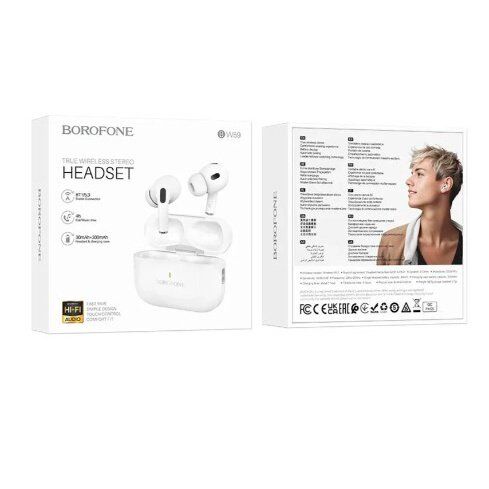 Бездротові навушники BOROFONE BW59, білий Бездротові навушники BOROFONE BW59, білий