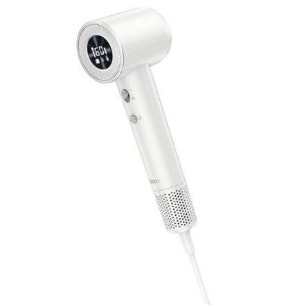 Високошвидкісний фен HOCO HP10 з іонізацією та цифровим дисплеєм, 1600 Вт, БІЛИЙ Високошвидкісний фен HOCO HP10 з іонізацією та цифровим дисплеєм, 1600 Вт, БІЛИЙ