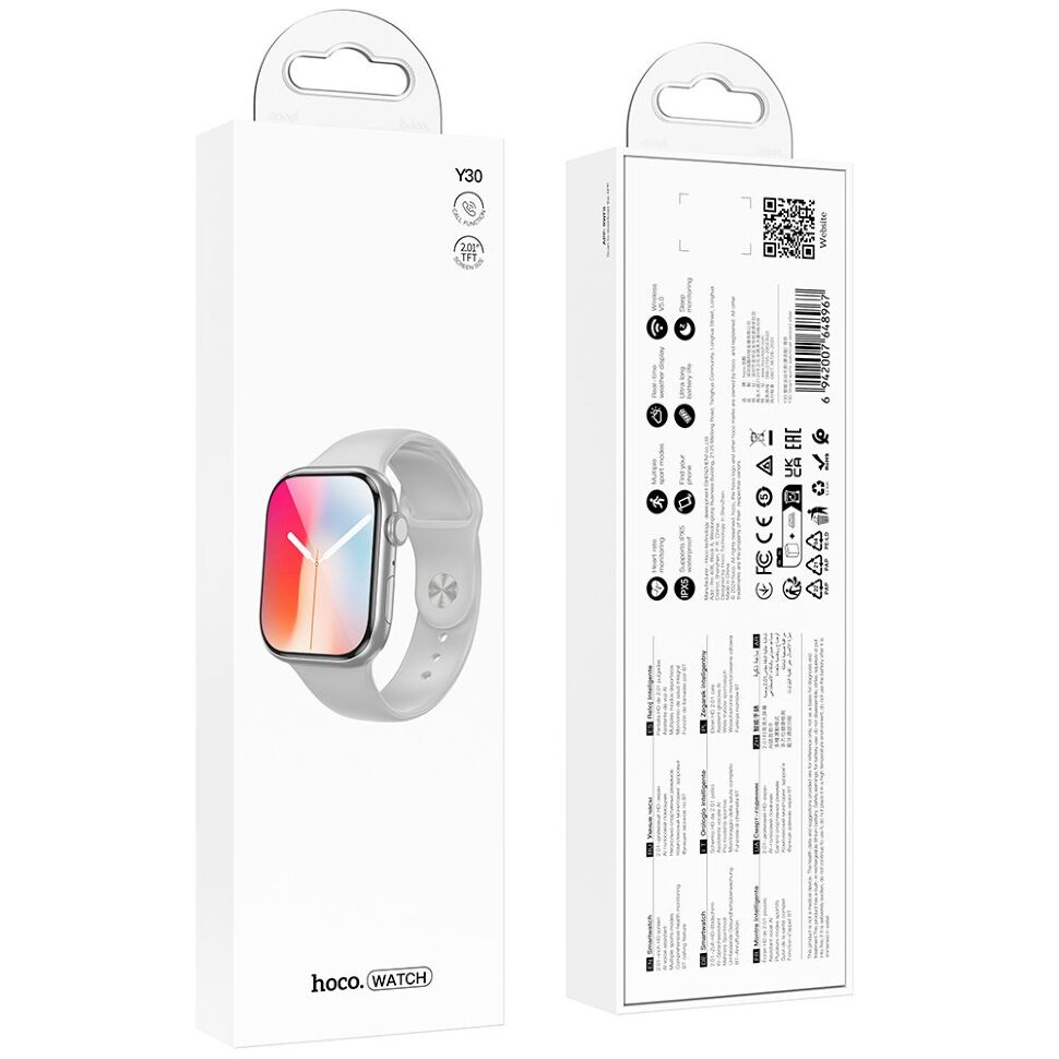 Годинник HOCO Y30 Smart sports watch (call version), SILVER Годинник HOCO Y30 Smart sports watch (call version), SILVER