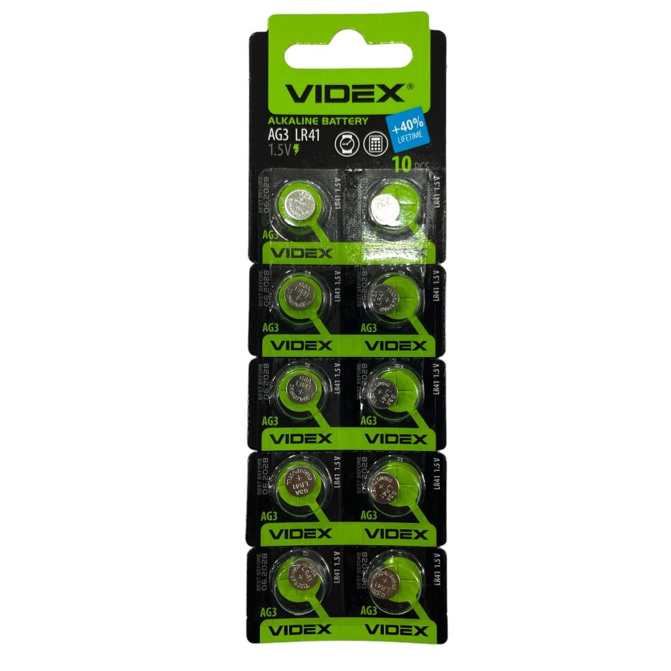 Батарейка LR41 лужна VIDEX AG3 1.5V 10 штук