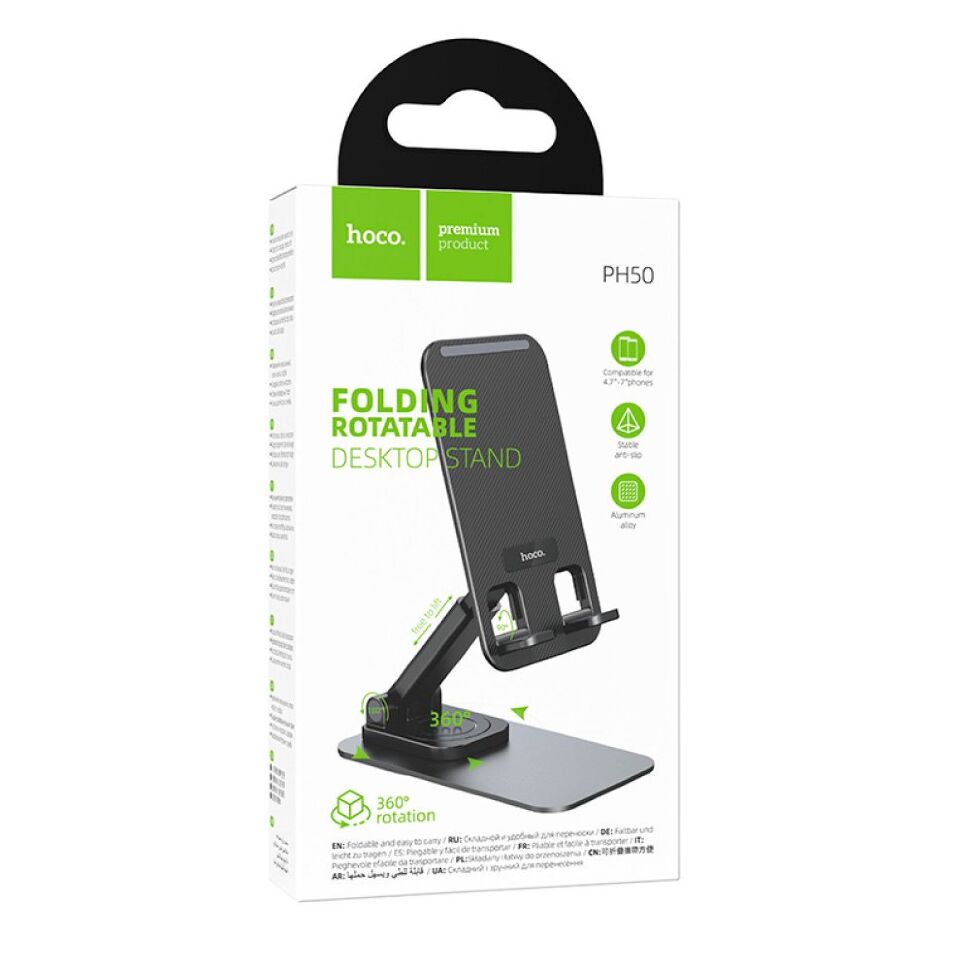 Настільний тримач HOCO PH50 для телефону, чорний Настільний тримач HOCO PH50 для телефону, чорний