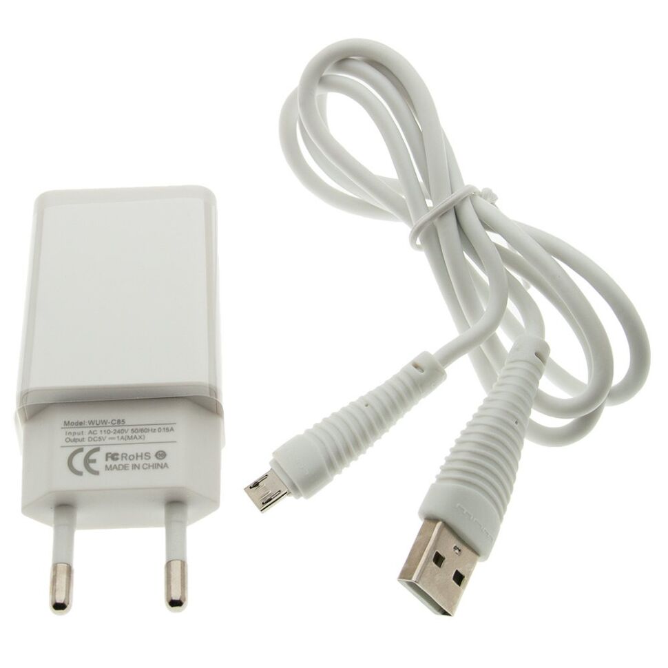 Мережевий зарядний пристрій WUW T18 1000 mA + USB-Micro Мережевий зарядний пристрій WUW T18 1000 mA + USB-Micro