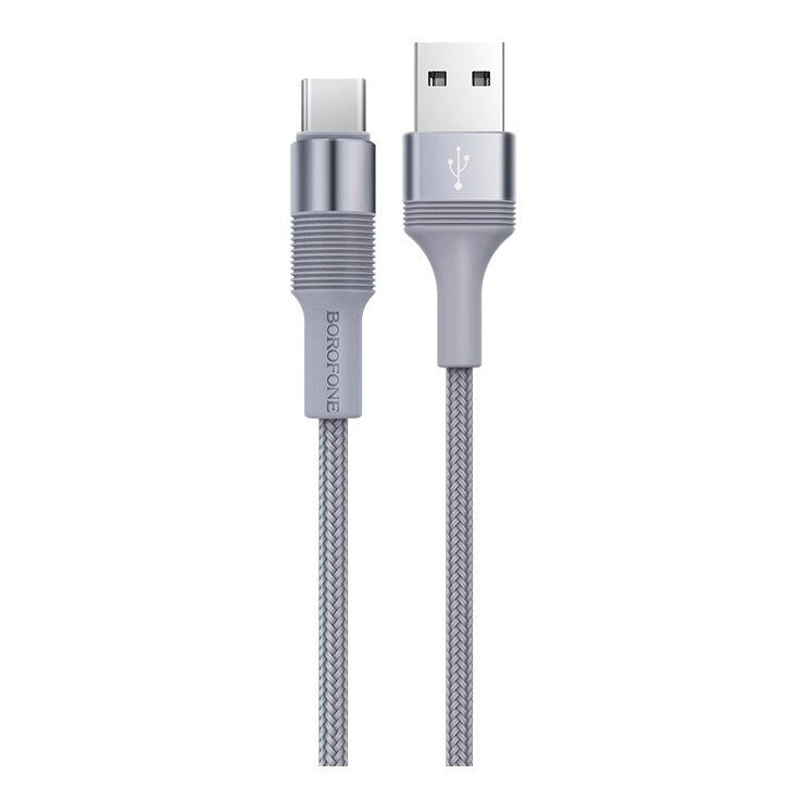 USB кабель BOROFONE BX21 3A 1M USB - Type-C сірий USB кабель BOROFONE BX21 3A 1M USB - Type-C сірий