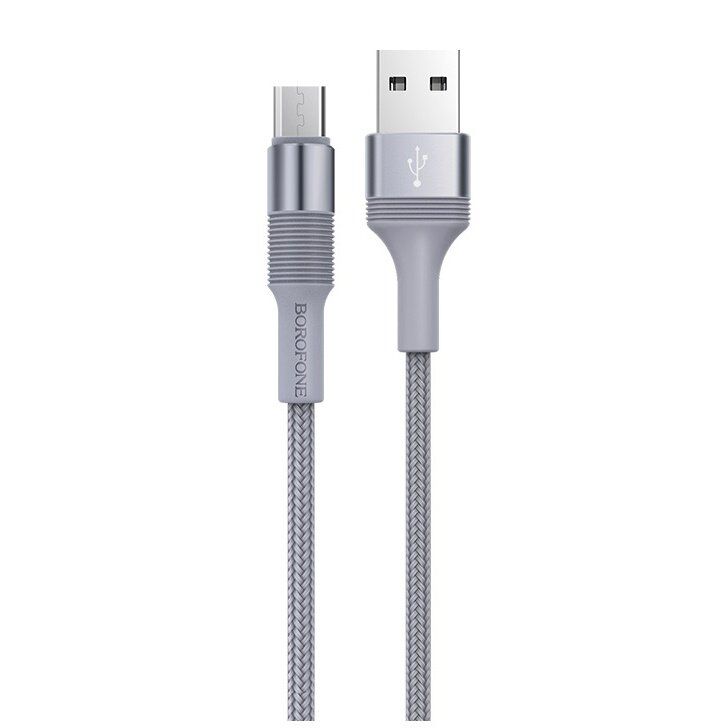 USB кабель BOROFONE BX21 2,4A 1M USB - micro USB сірий