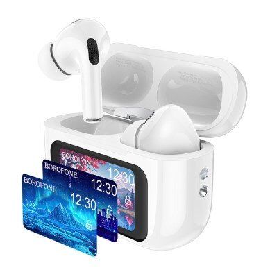 Бездротові навушники BOROFONE BW76 з активним шумозаглушенням (ANC) та LED-дисплеєм, білий Бездротові навушники BOROFONE BW76 з активним шумозаглушенням (ANC) та LED-дисплеєм, білий