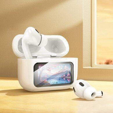 Бездротові навушники BOROFONE BW76 з активним шумозаглушенням (ANC) та LED-дисплеєм, білий Бездротові навушники BOROFONE BW76 з активним шумозаглушенням (ANC) та LED-дисплеєм, білий