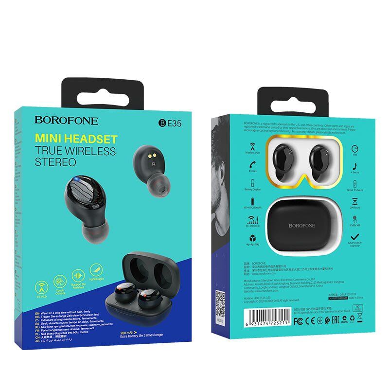 Навушники бездротові BOROFONE BE35 чорний Навушники бездротові BOROFONE BE35 чорний
