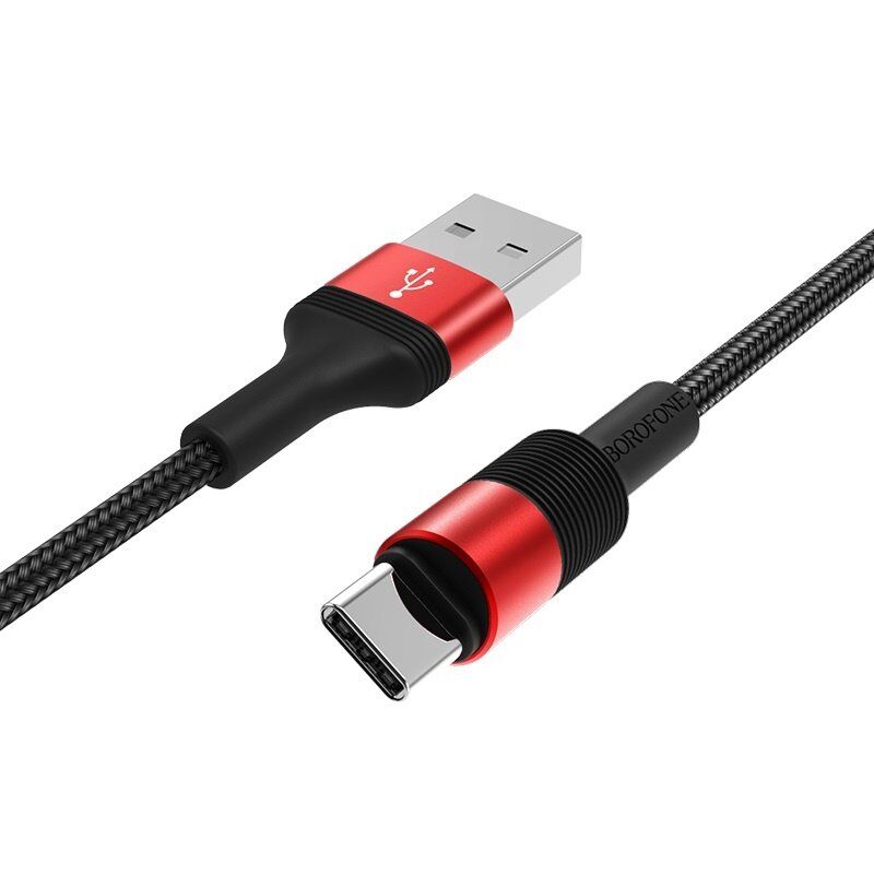 USB кабель BOROFONE BX21 3A 1M USB - Type-C червоний USB кабель BOROFONE BX21 3A 1M USB - Type-C червоний