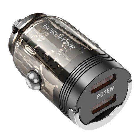 Автомобільний зарядний пристрій BOROFONE BZ29B PD 36W 2 TYPE-C, чорний Автомобільний зарядний пристрій BOROFONE BZ29B PD 36W 2 TYPE-C, чорний
