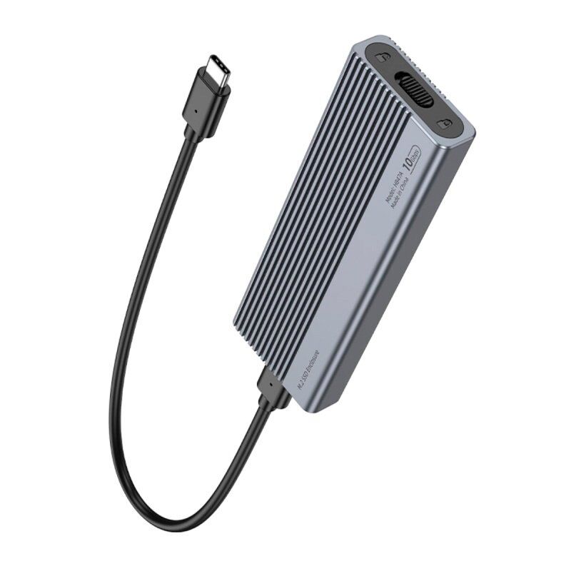 Кишеня для жорстких дисків HOCO HB47A M.2 SSD USB 3.2 / 10Gbps / max 4TB, сірий Кишеня для жорстких дисків HOCO HB47A M.2 SSD USB 3.2 / 10Gbps / max 4TB, сірий