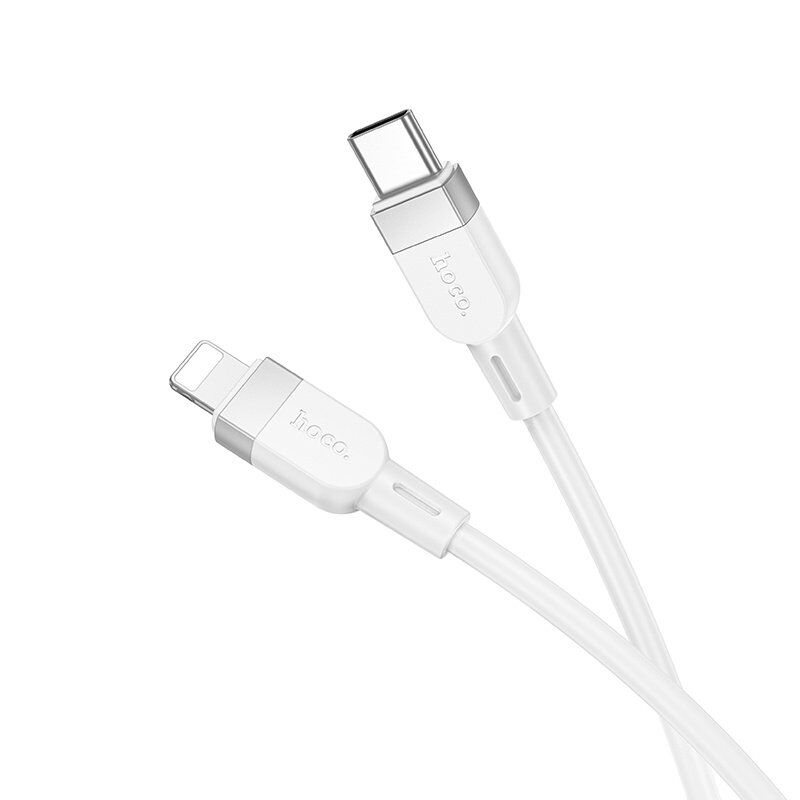 USB-C кабель HOCO X109 Type-C - Lightning SILICONE PD 27W, 1 метр, білий