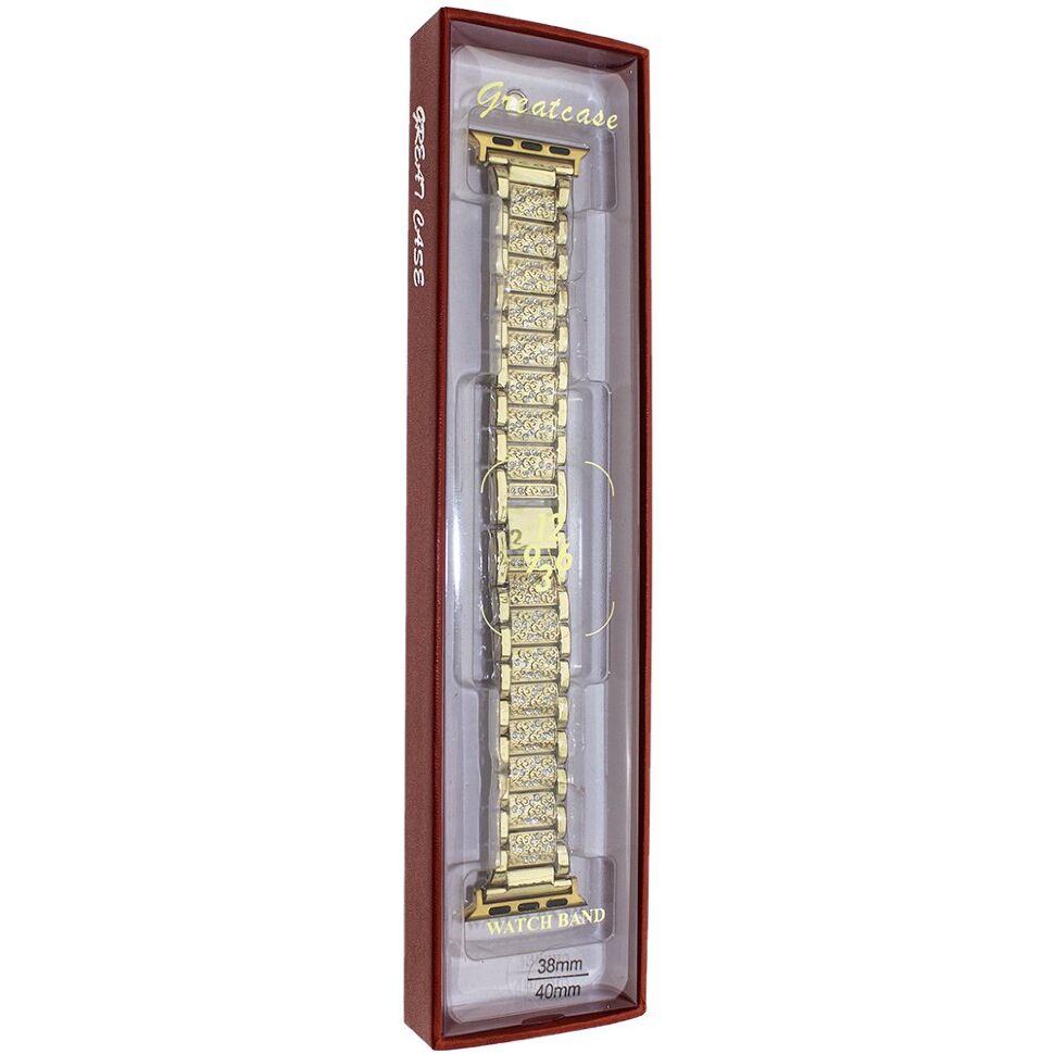 Ремінець металевий для годинника APPLE WATCH 38MM / 40MM / 41MM стрази 1-Bead Metal №26