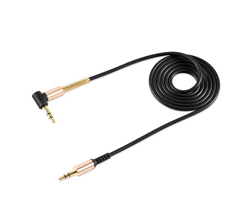 Аудіокабель HOCO UPA02 AUX Spring Audio 3,5 мм штекер (папа) - 3,5 мм штекер (папа), 1 м, чорний Аудіокабель HOCO UPA02 AUX Spring Audio 3,5 мм штекер (папа) - 3,5 мм штекер (папа), 1 м, чорний