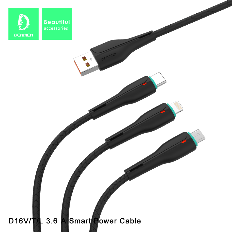 Кабель USB Denmen D16L USB - Lightning (3.6A) Кабель USB Denmen D16L USB - Lightning (3.6A)
