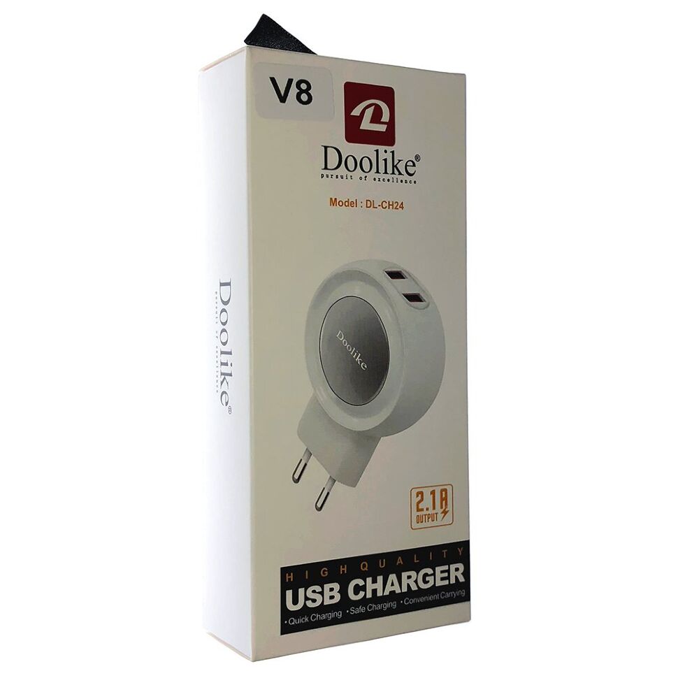 Мережевий зарядний пристрій Doolike DL-CH24 2 usb + USB кабель micro 2.1 A Мережевий зарядний пристрій Doolike DL-CH24 2 usb + USB кабель micro 2.1 A