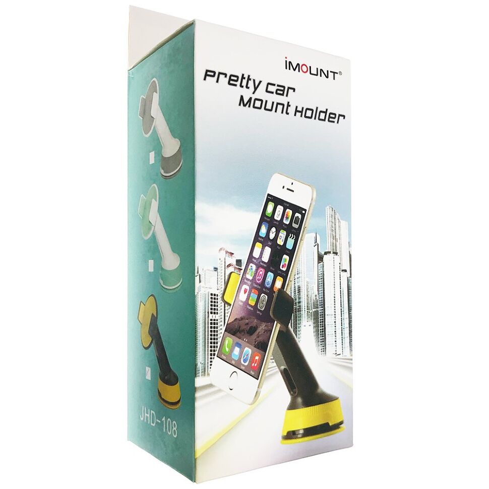 Автомобільний тримач JHD-108 на лобове скло чорно-жовтий Автомобільний тримач JHD-108 на лобове скло чорно-жовтий