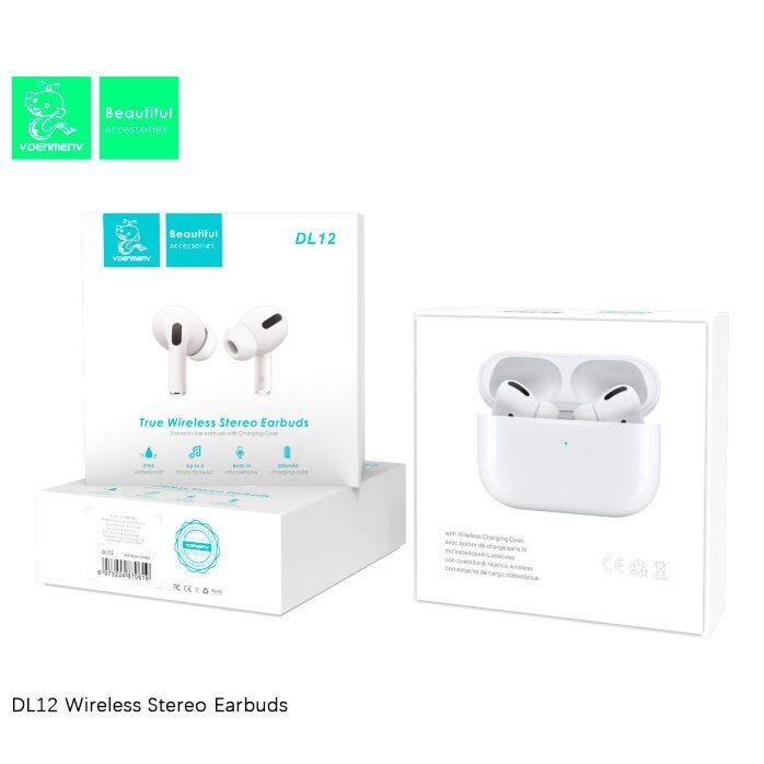 Бездротова гарнітура DENMEN DL12 БІЛИЙ Бездротова гарнітура DENMEN DL12 БІЛИЙ