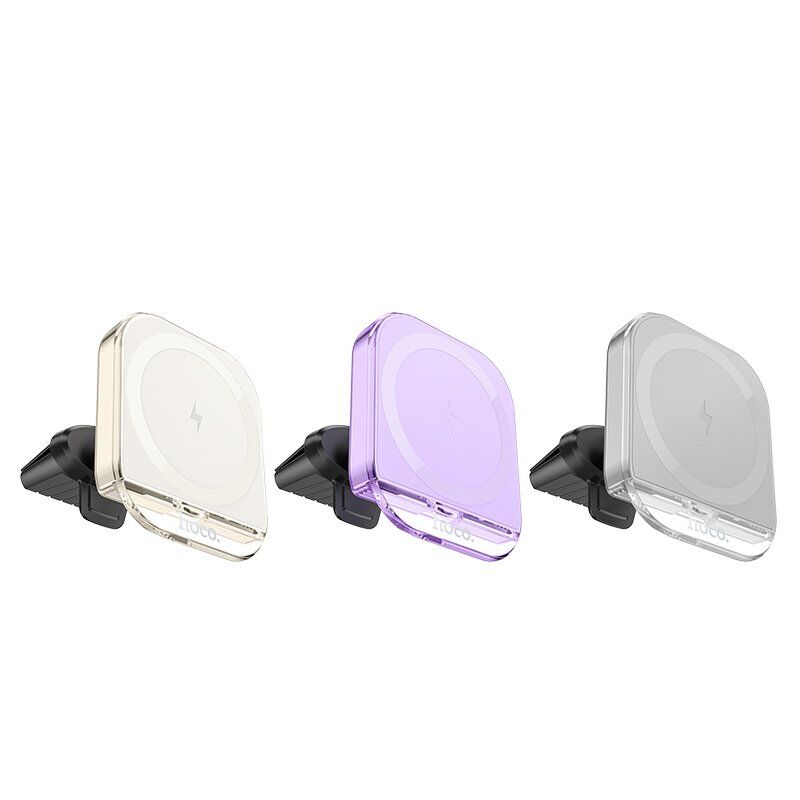 Автомобільний тримач HOCO HW17 бездротова зарядка білий