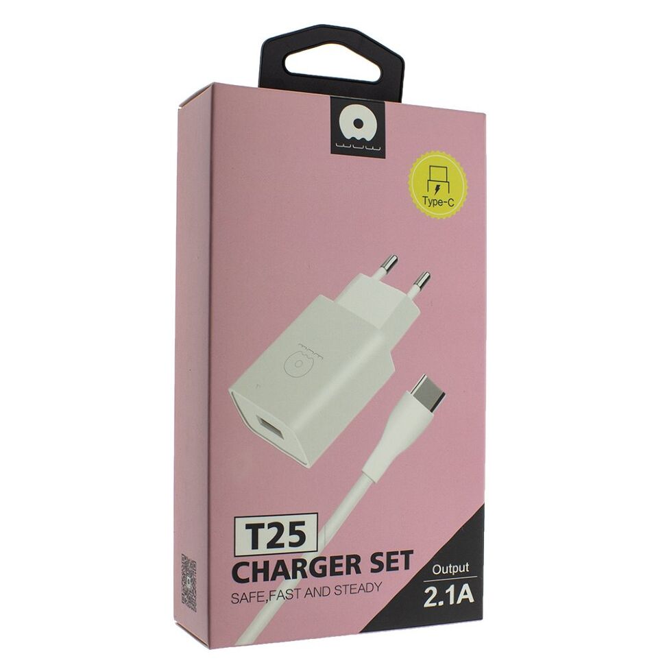 Мережевий зарядний пристрій WUW T25 2.1A + USB Type-C Мережевий зарядний пристрій WUW T25 2.1A + USB Type-C