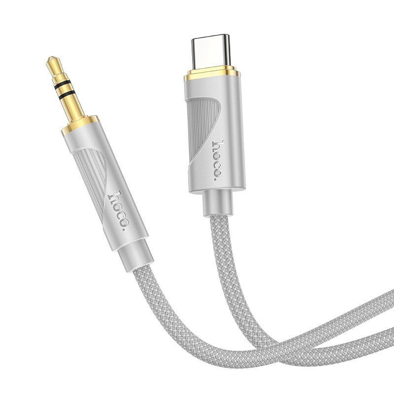 Кабель AUX HOCO UPA30 3,5 мм (штекер) на TYPE-C (штекер) 1метр, серый Кабель AUX HOCO UPA30 3,5 мм (штекер) на TYPE-C (штекер) 1метр, серый