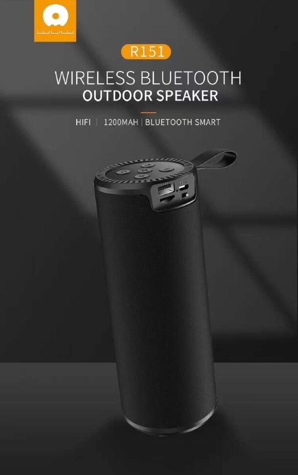 Портативна колонка WUW R151 з лігтариком, чорний Портативна колонка WUW R151 з лігтариком, чорний