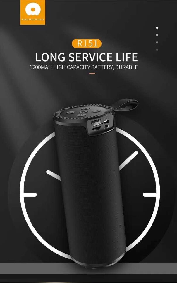 Портативна колонка WUW R151 з лігтариком, чорний Портативна колонка WUW R151 з лігтариком, чорний