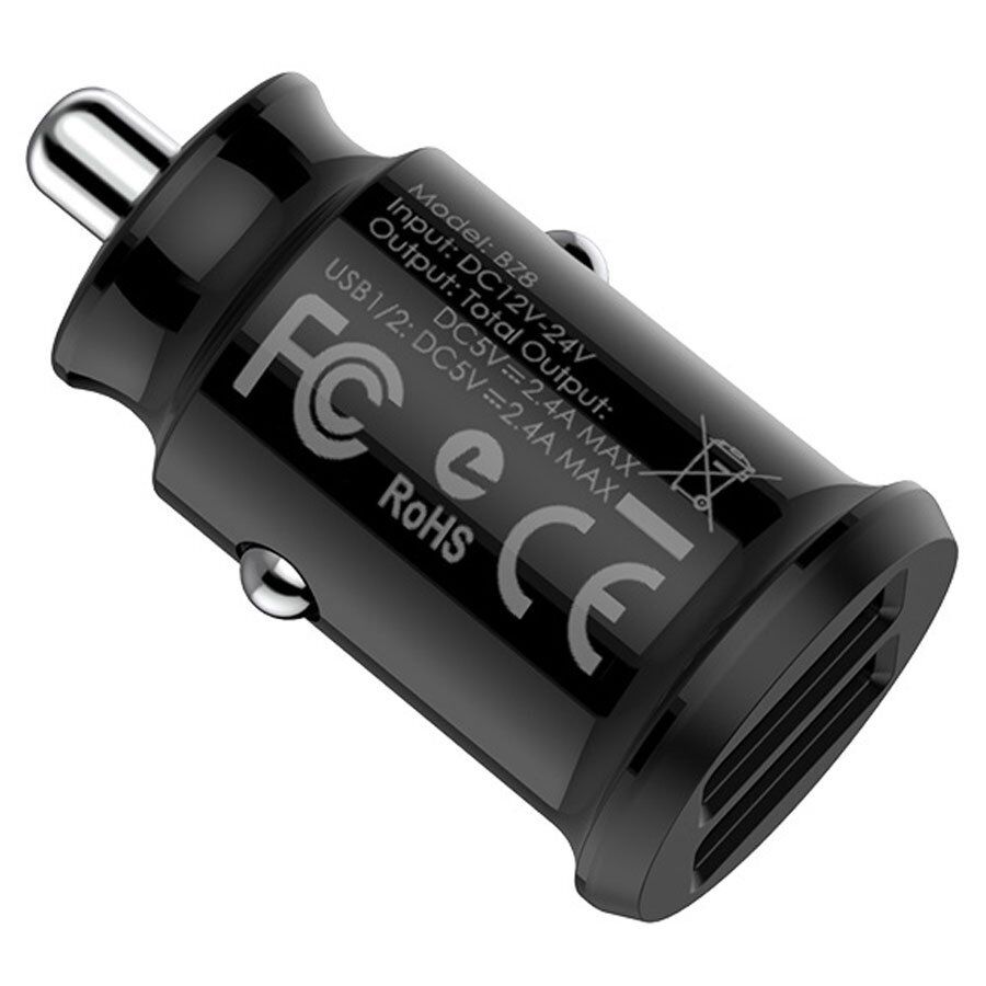Автомобильное зарядное устройство для Borofone BZ8 2USB 2.4A, черный Автомобильное зарядное устройство для Borofone BZ8 2USB 2.4A, черный