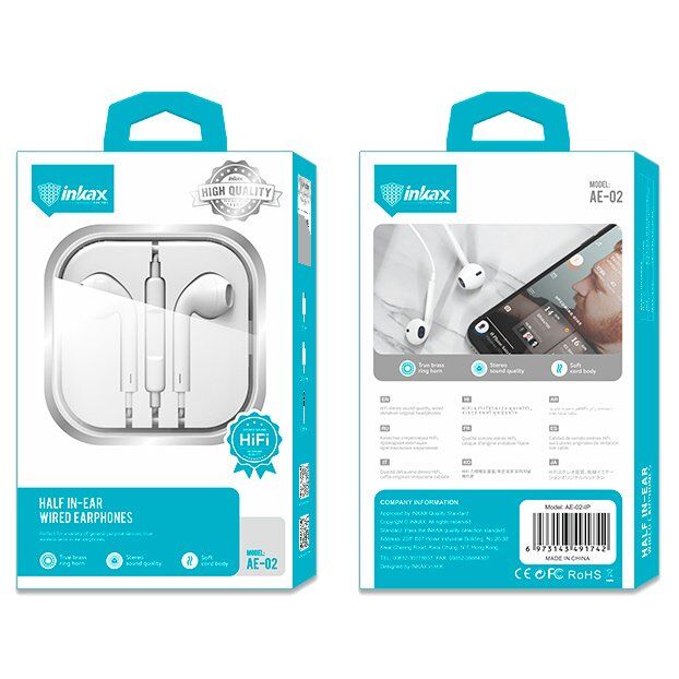 Дротові навушники INKAX AE-02 TYPE-C, білий Дротові навушники INKAX AE-02 TYPE-C, білий
