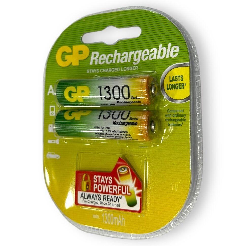 Акумулятор AA GP 1300mAh RECHARGEABLE БЛИСТЕР 2 ШТ.