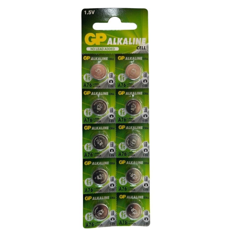 Батарейка лужна GP A76 LR44, V13GA 1.5V 10 штук Батарейка лужна GP A76 LR44, V13GA 1.5V 10 штук
