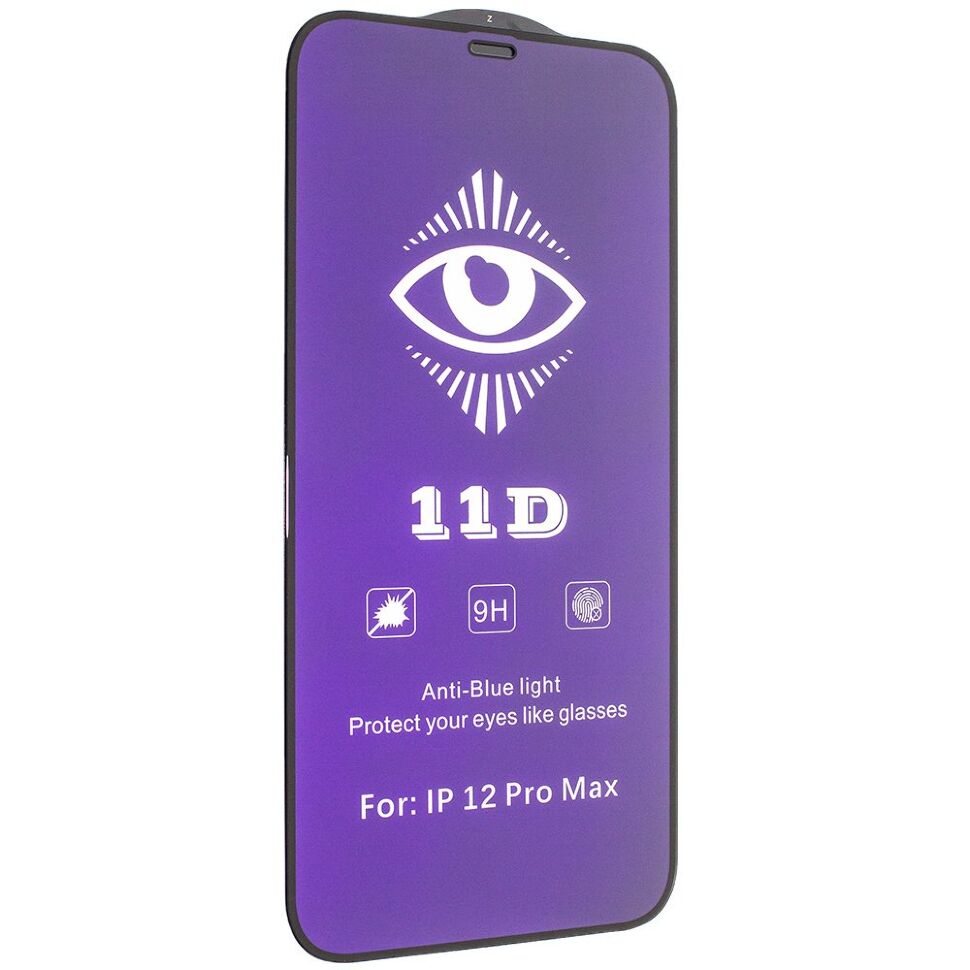 Захисне скло 11D BLUE LIGHT APPLE IPHONE 12 PRO MAX 6,7" ЧОРНИЙ