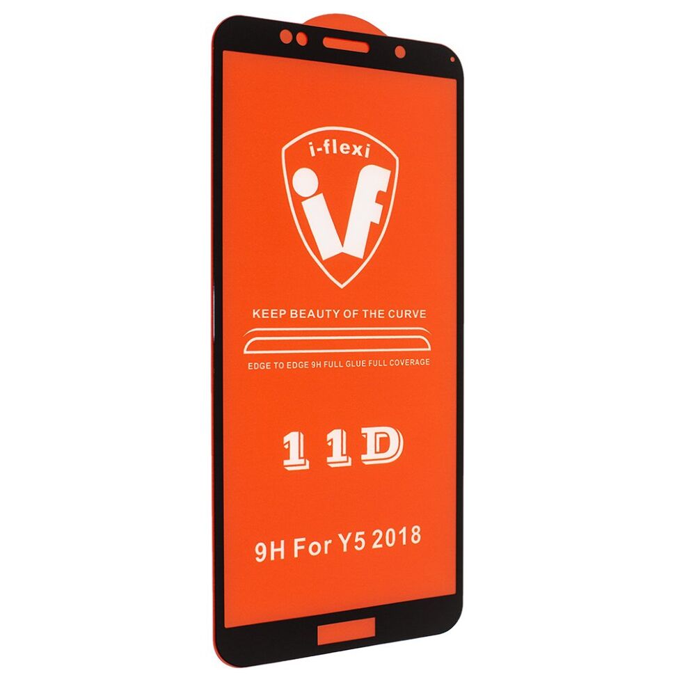 Скло 11D 9H i-flexi FULL GLUE HUAWEI Y5 2018 в упаковці ЧОРНИЙ Скло 11D 9H i-flexi FULL GLUE HUAWEI Y5 2018 в упаковці ЧОРНИЙ