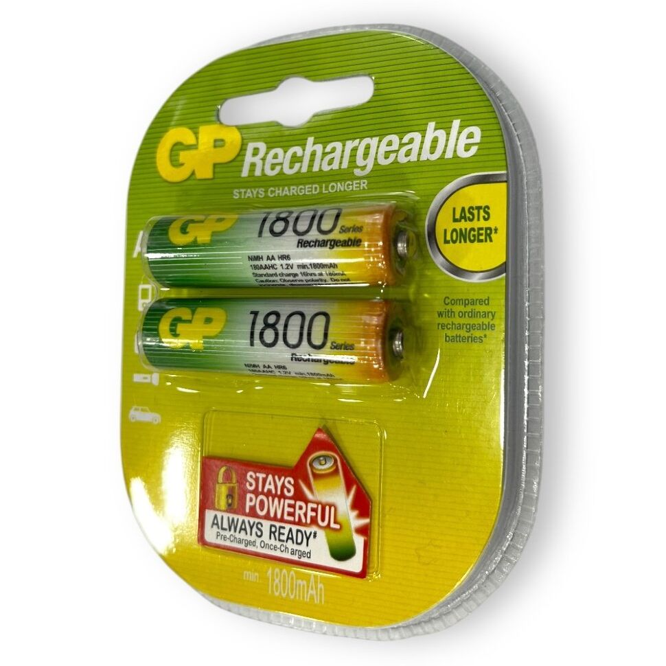 Акумулятор AA GP 1800mAh RECHARGEABLE БЛИСТЕР 2 ШТ.
