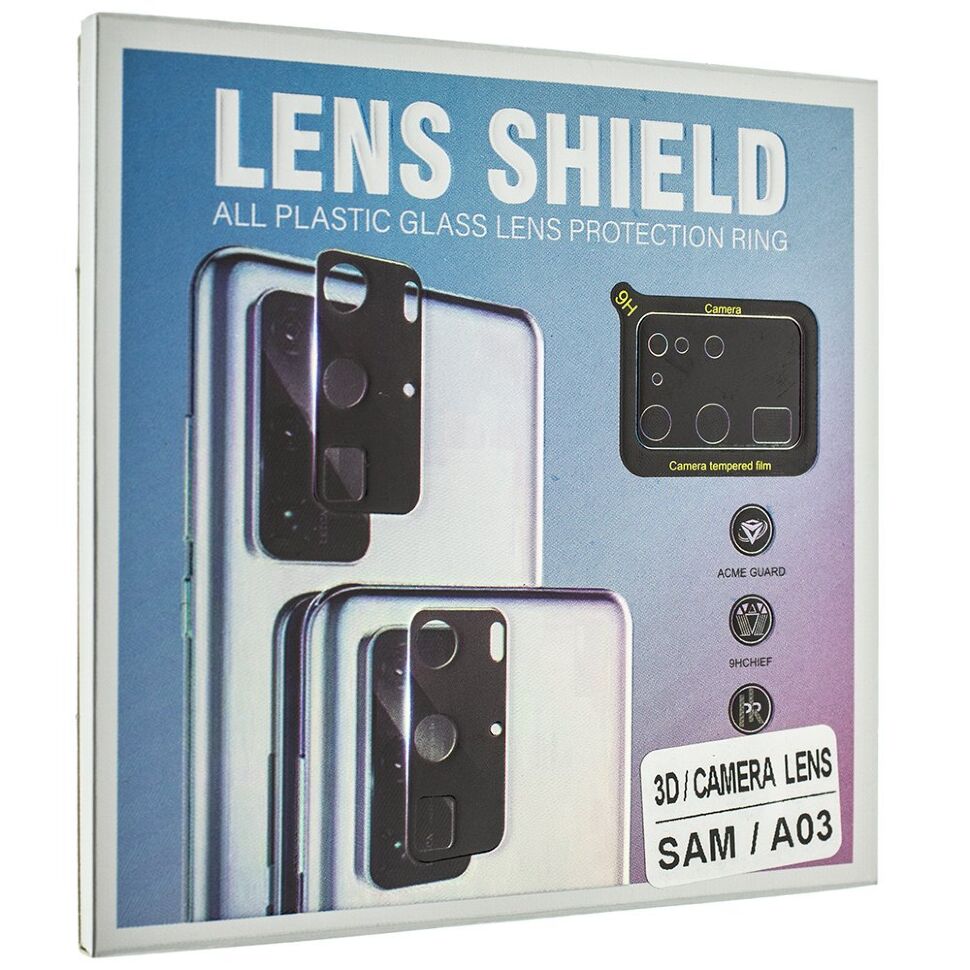 Захисне скло для камери 3D LENS SHIELD SAMSUNG A03 чорний Захисне скло для камери 3D LENS SHIELD SAMSUNG A03 чорний