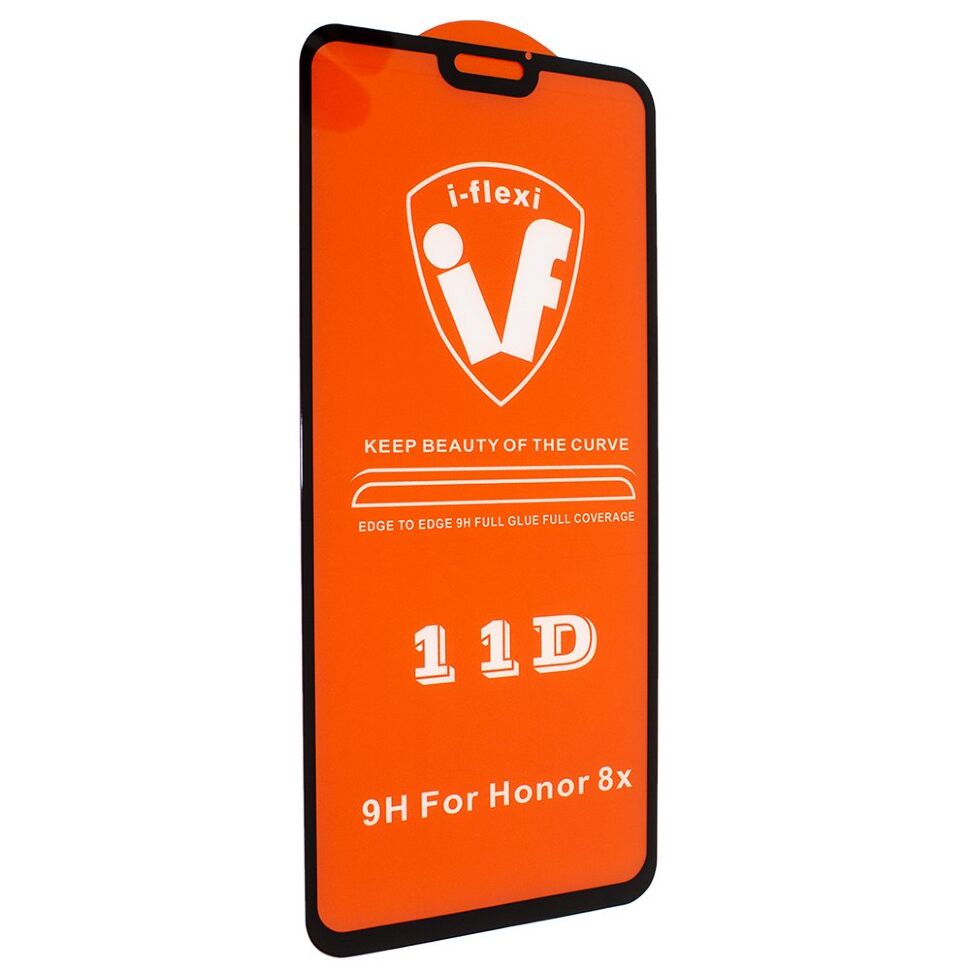 Скло 11D 9H i-flexi FULL GLUE HONOR 8X в упаковці ЧОРНИЙ Скло 11D 9H i-flexi FULL GLUE HONOR 8X в упаковці ЧОРНИЙ