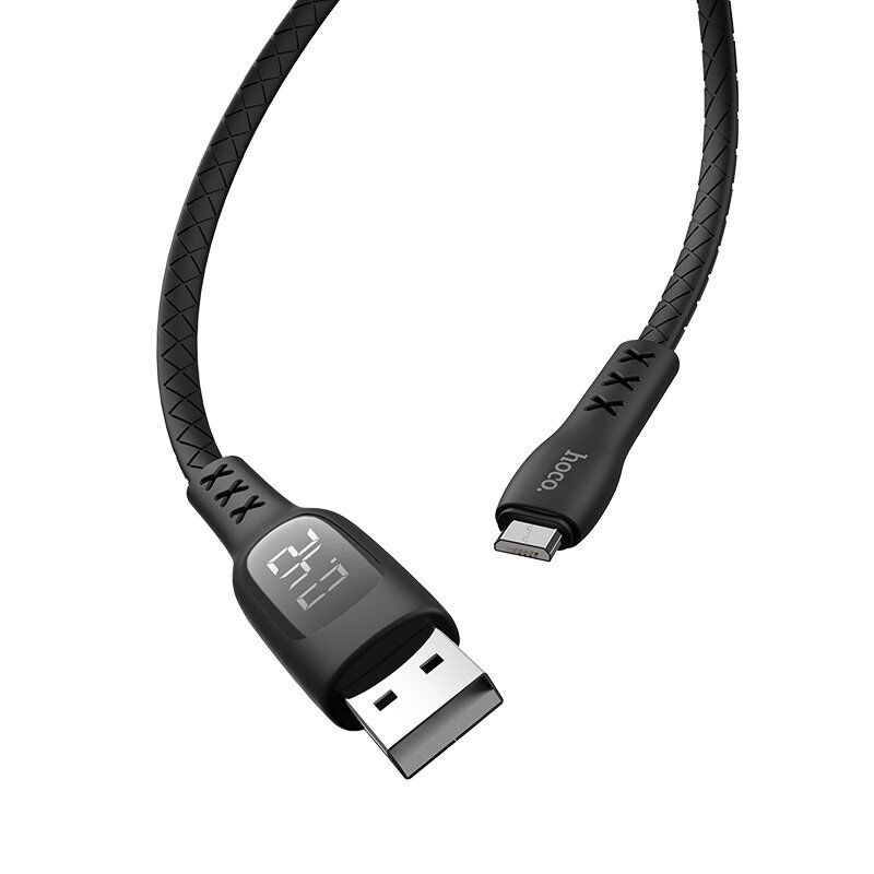USB Кабель HOCO S6 Таймер LCD USB - Micro USB 1.20М, чорний USB Кабель HOCO S6 Таймер LCD USB - Micro USB 1.20М, чорний