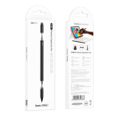 Стилус HOCO GM111 3в1 универсальный, черный