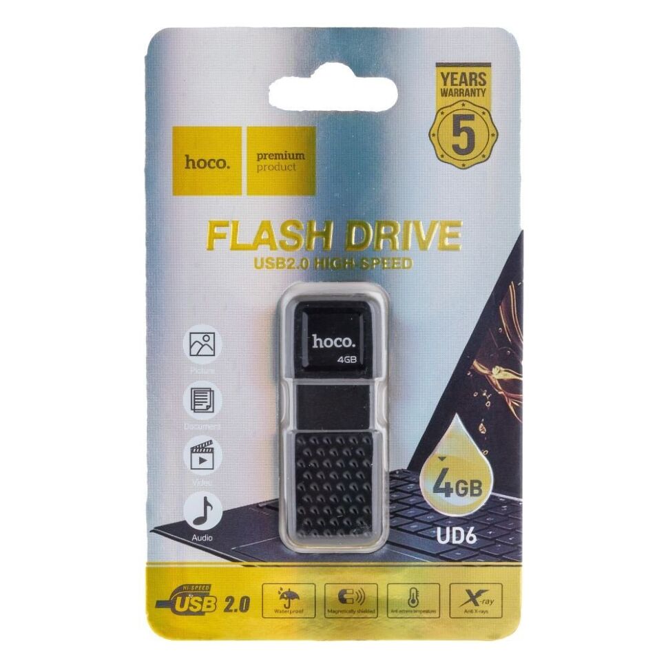 Флеш-память HOCO UD6 (USB2.0/4Gb) (черный)