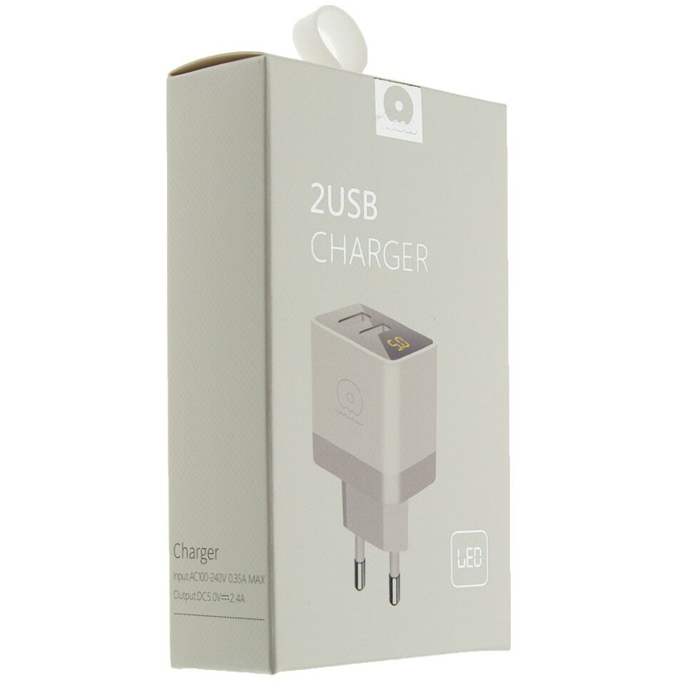 Зарядний пристрій WUW C82 LED 2 USB 2.1 A Зарядний пристрій WUW C82 LED 2 USB 2.1 A