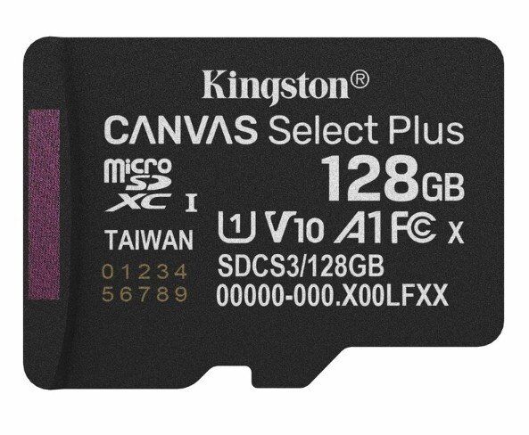 Карта пам'яті micro 128Gb Kingston Canvas Select Plus Gen3 128Gb class 10 А1 (R-150MB/s) UHS-1 Карта пам'яті micro 128Gb Kingston Canvas Select Plus Gen3 128Gb class 10 А1 (R-150MB/s) UHS-1