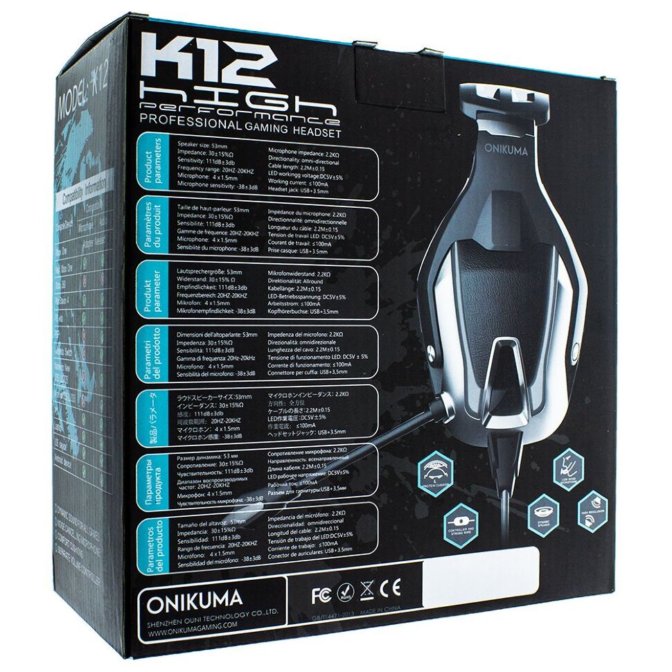 Ігрова гарнітура для комп'ютера ONIKUMA K12