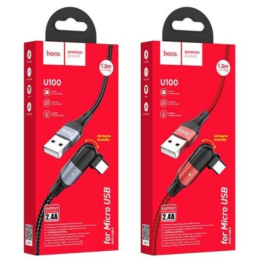 USB кабель HOCO U100 USB - micro USB 1,20м, чорний USB кабель HOCO U100 USB - micro USB 1,20м, чорний