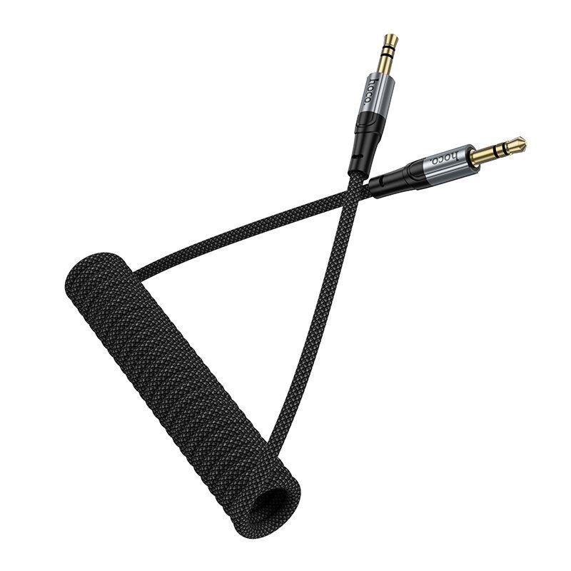 Аудіокабель HOCO UPA33 Nuevo 3,5 мм штекер (папа) на 3,5 мм штекер (папа), 1 метр, чорний