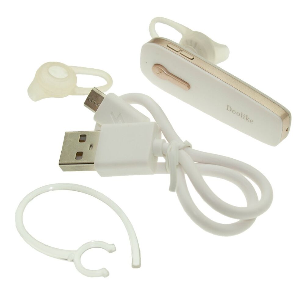 Бездротова Bluetooth гарнітура Doolike FX-30 БІЛО-ЗОЛОТИЙ