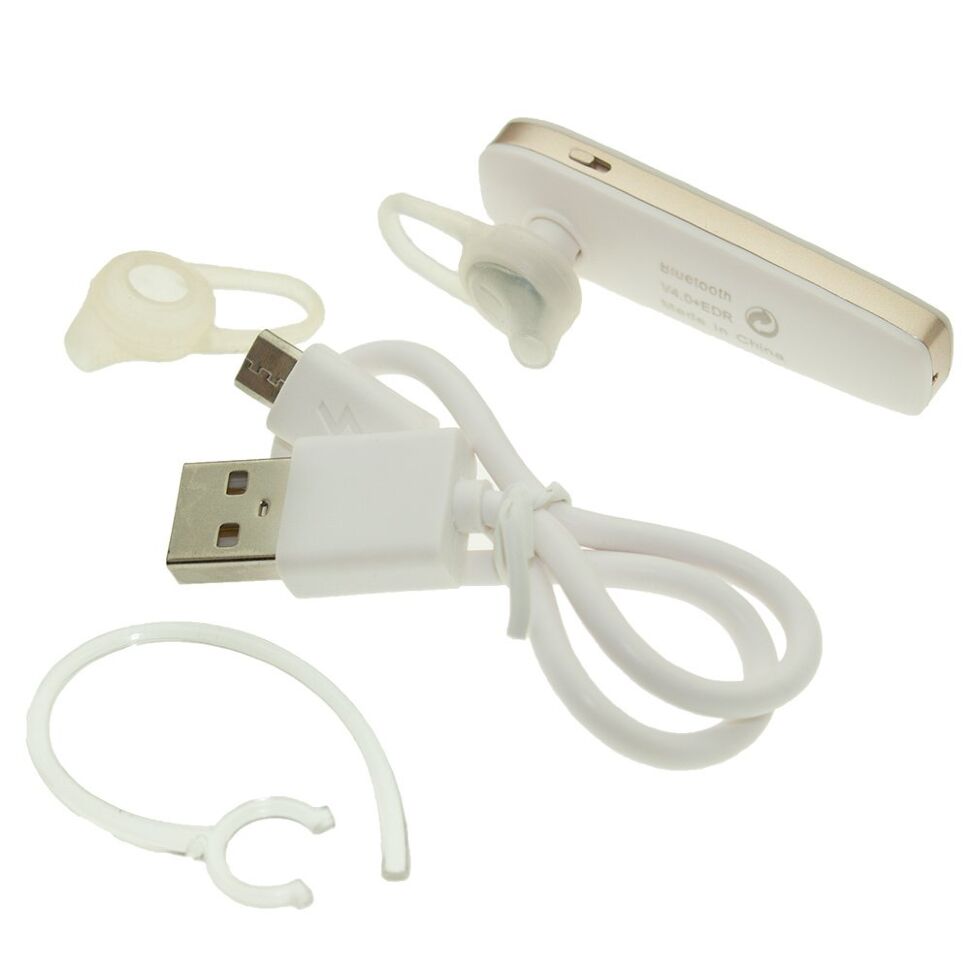 Бездротова Bluetooth гарнітура Doolike FX-30 БІЛО-ЗОЛОТИЙ