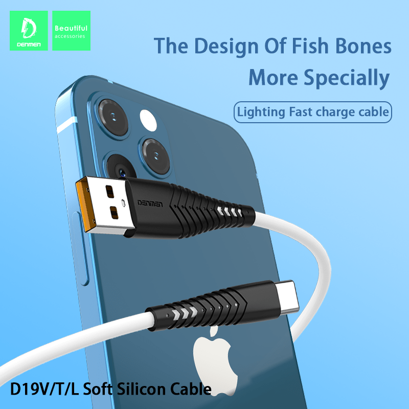 Кабель USB Denmen D19T SILICONE USB-Type-C (2.4A) 1 метр Кабель USB Denmen D19T SILICONE USB-Type-C (2.4A) 1 метр
