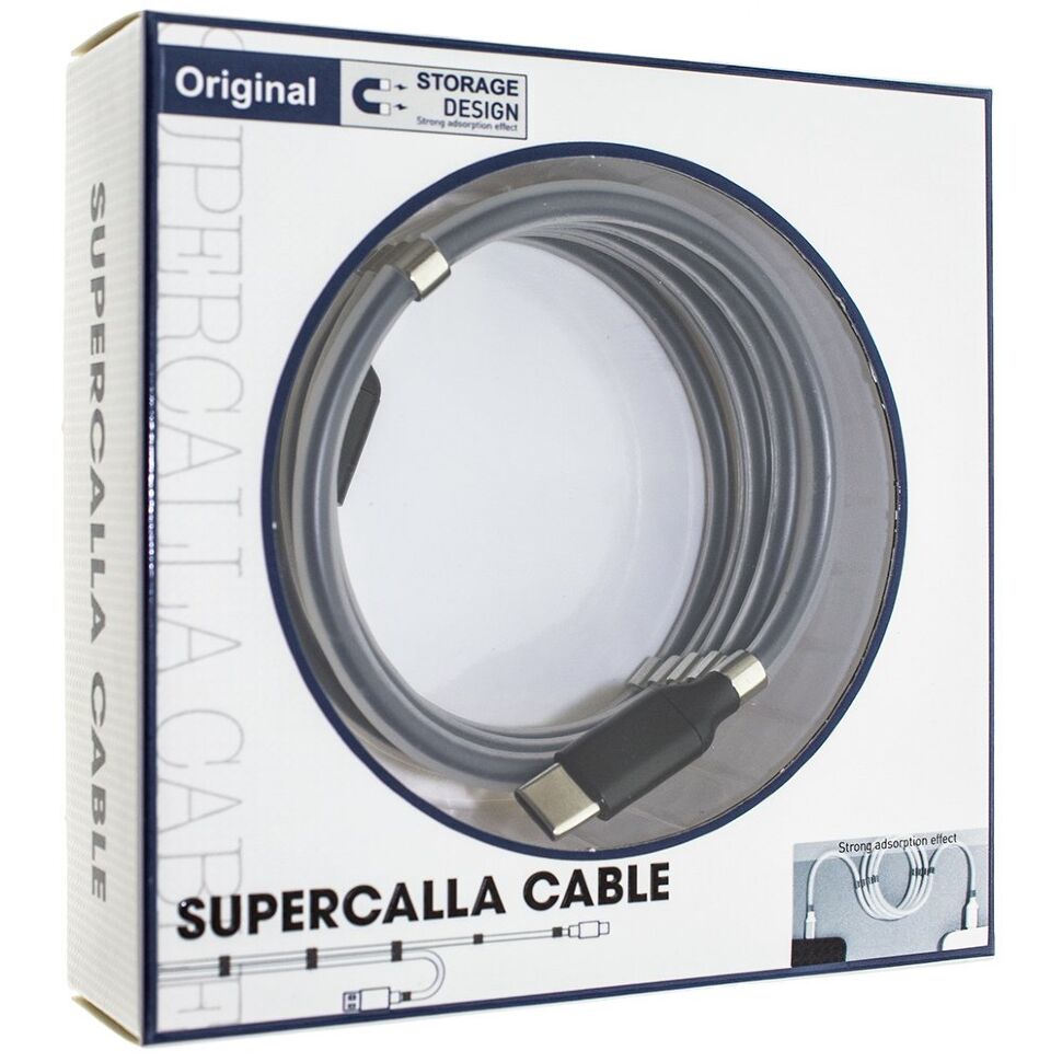 Кабель SUPERCALLA USB - Type-C 10 магнітів ЧОРНИЙ