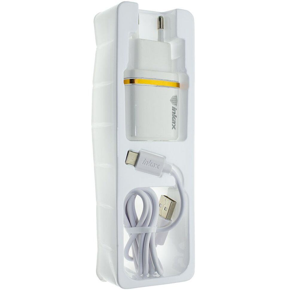 Мережевий зарядний пристрій INKAX CD-11 2.4A + USB кабель TYPE-C Мережевий зарядний пристрій INKAX CD-11 2.4A + USB кабель TYPE-C