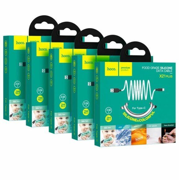 USB кабель HOCO X21 PLUS SILICONE USB - Type-C 2м БIЛИЙ USB кабель HOCO X21 PLUS SILICONE USB - Type-C 2м БIЛИЙ